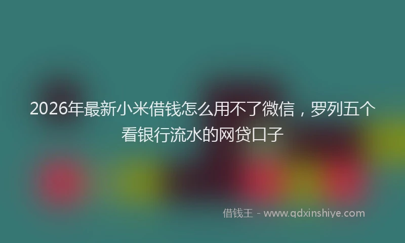 2026年最新小米借钱怎么用不了微信，罗列五个看银行流水的网贷口子