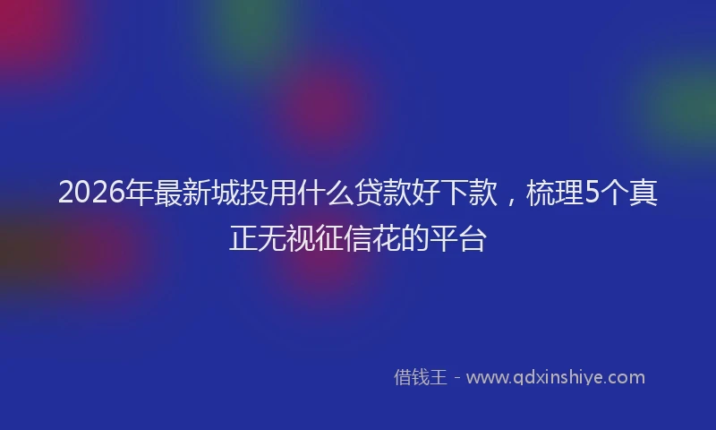 2026年最新城投用什么贷款好下款,梳理5个真正无视征信花的平台