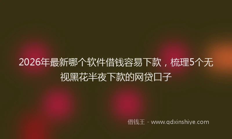 2026年最新哪个软件借钱容易下款,梳理5个无视黑花半夜下款的网贷口子