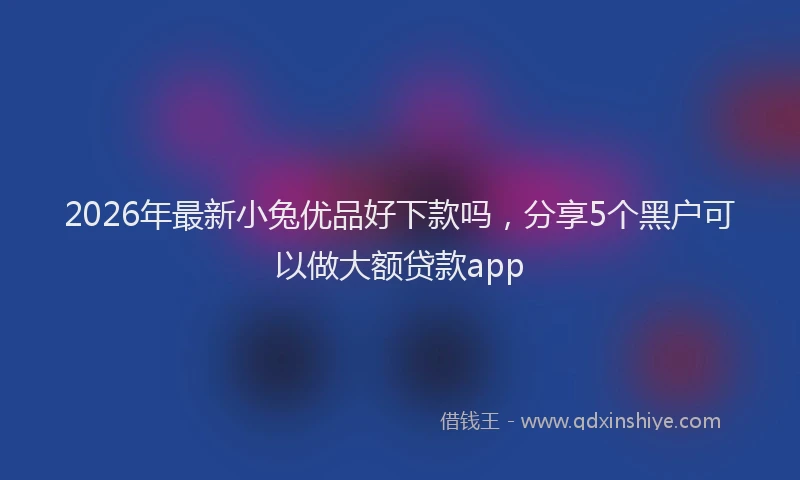 2026年最新小兔优品好下款吗，分享5个黑户可以做大额贷款app