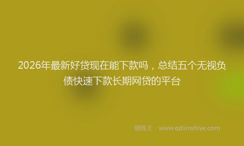 2026年最新好贷现在能下款吗，总结五个无视负债快速下款长期网贷的平台