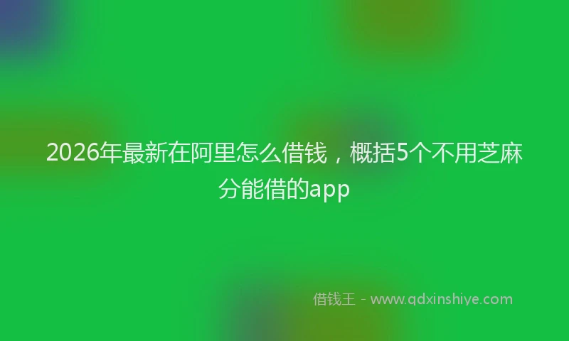 2026年最新在阿里怎么借钱，概括5个不用芝麻分能借的app