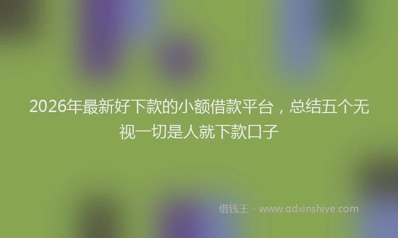 2026年最新好下款的小额借款平台，总结五个无视一切是人就下款口子