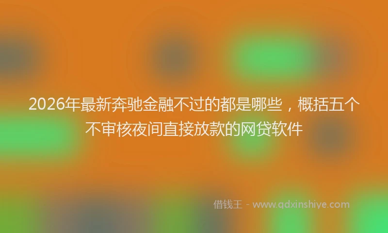 2026年最新奔驰金融不过的都是哪些，概括五个不审核夜间直接放款的网贷软件