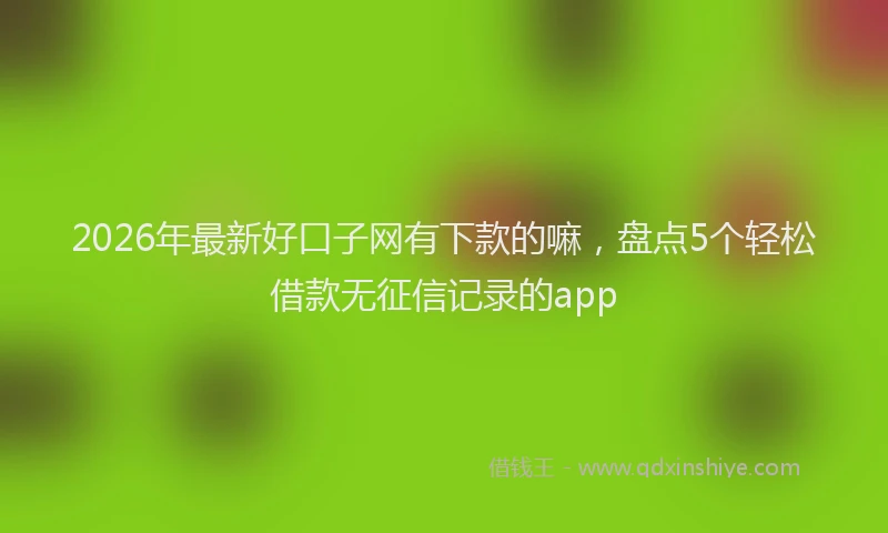2026年最新好口子网有下款的嘛，盘点5个轻松借款无征信记录的app
