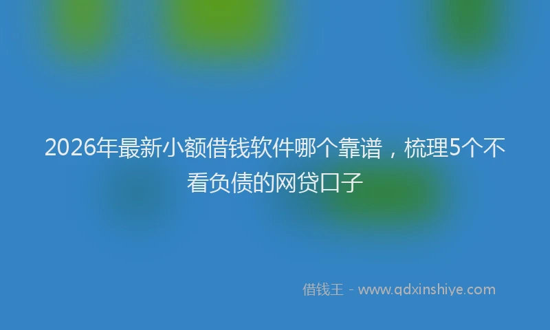 2026年最新小额借钱软件哪个靠谱，梳理5个不看负债的网贷口子