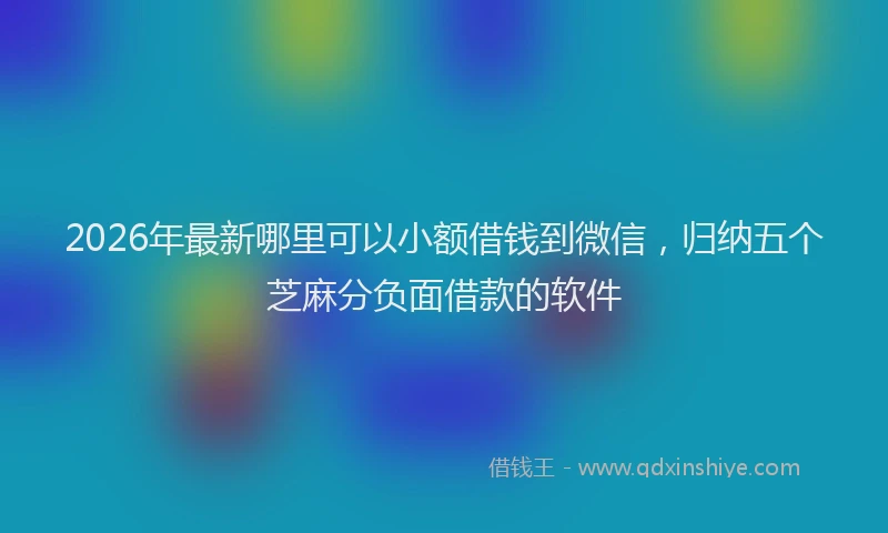2026年最新哪里可以小额借钱到微信,归纳五个芝麻分负面借款的软件