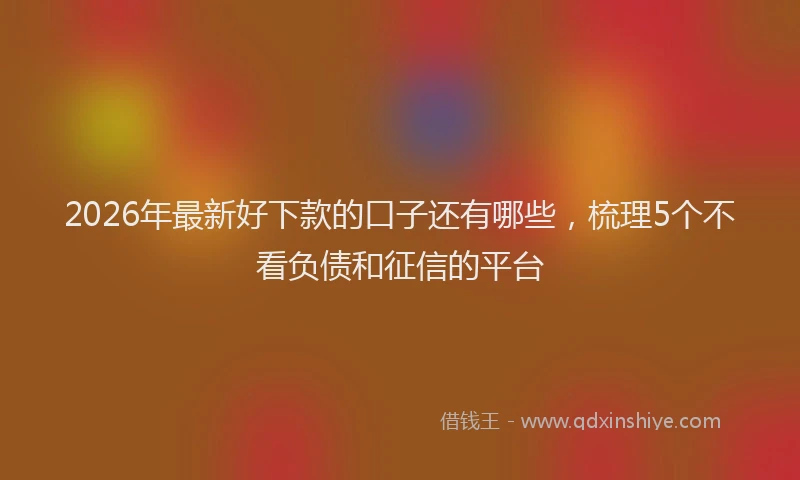 2026年最新好下款的口子还有哪些，梳理5个不看负债和征信的平台
