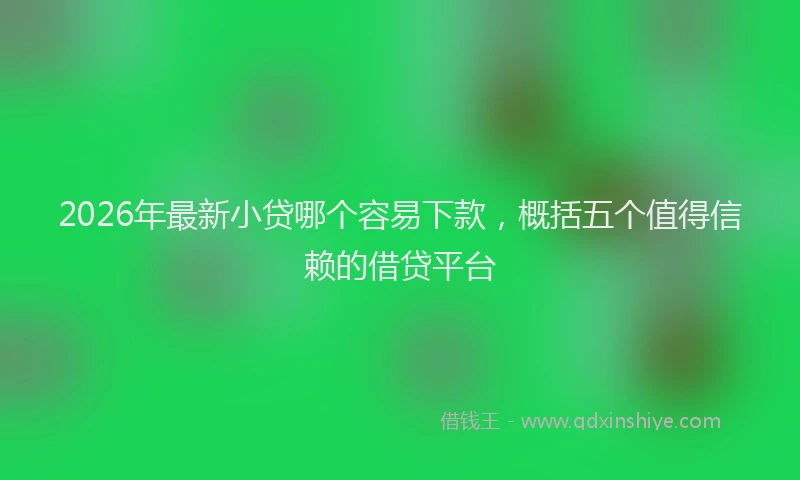 2026年最新小贷哪个容易下款，概括五个值得信赖的借贷平台