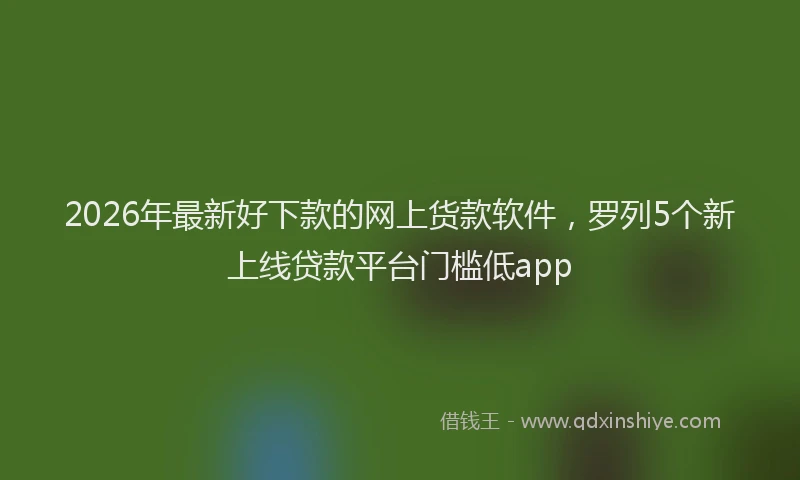 2026年最新好下款的网上货款软件,罗列5个新上线贷款平台门槛低app