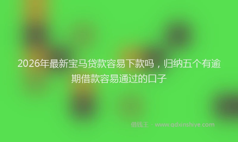 2026年最新宝马贷款容易下款吗，归纳五个有逾期借款容易通过的口子