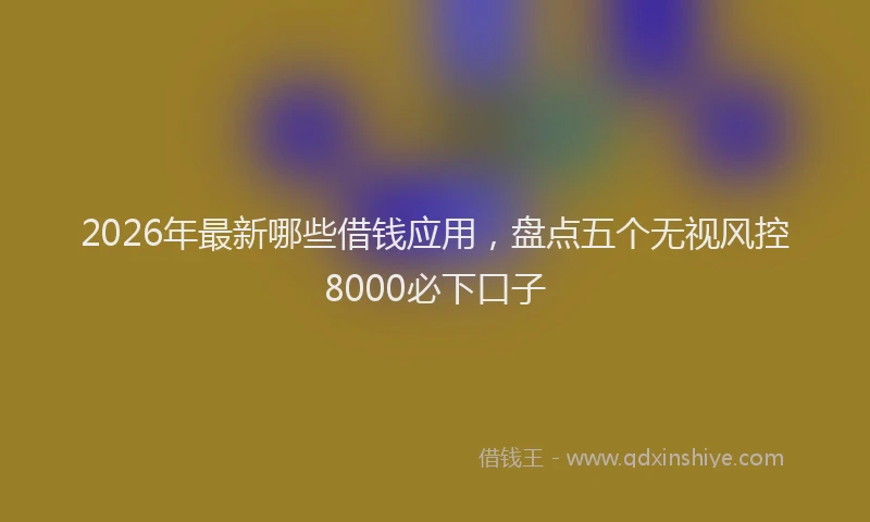 2026年最新哪些借钱应用，盘点五个无视风控8000必下口子