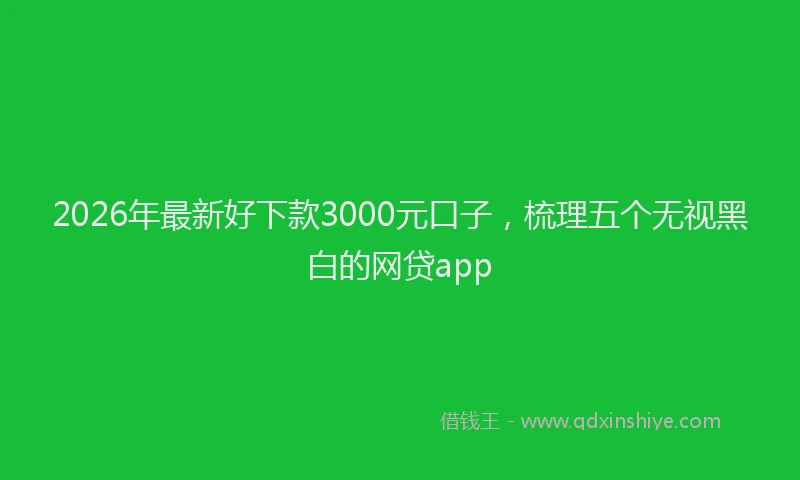2026年最新好下款3000元口子，梳理五个无视黑白的网贷app