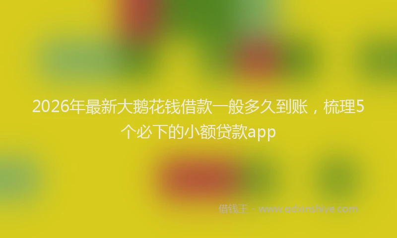 2026年最新大鹅花钱借款一般多久到账，梳理5个必下的小额贷款app