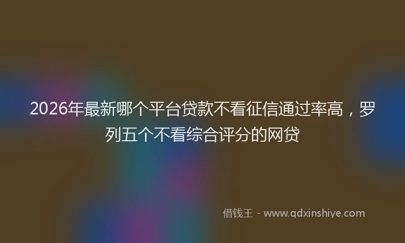 2026年最新哪个平台贷款不看征信通过率高，罗列五个不看综合评分的网贷