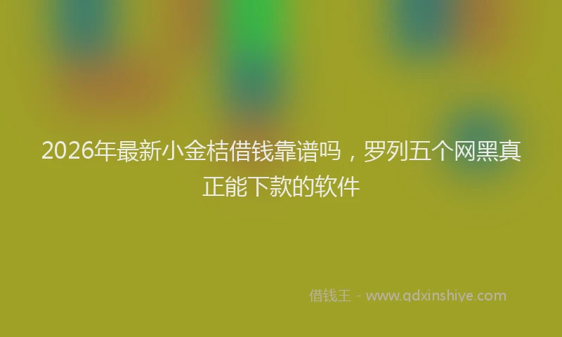 2026年最新小金桔借钱靠谱吗，罗列五个网黑真正能下款的软件