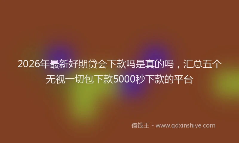 2026年最新好期贷会下款吗是真的吗，汇总五个无视一切包下款5000秒下款的平台