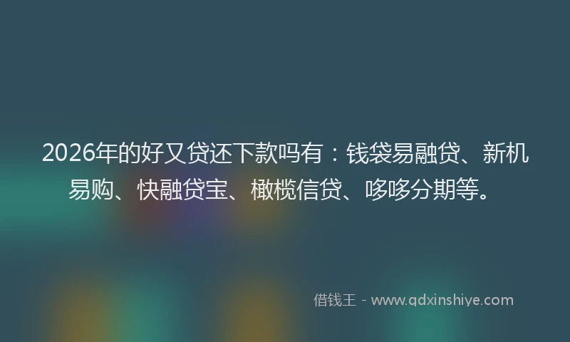 2026年的好又贷还下款吗有：钱袋易融贷、新机易购、快融贷宝、橄榄信贷、哆哆分期等。