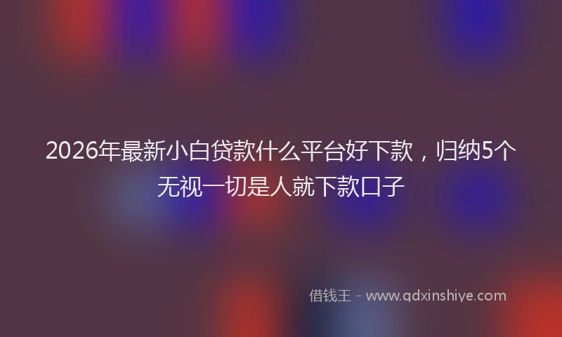2026年最新小白贷款什么平台好下款，归纳5个无视一切是人就下款口子