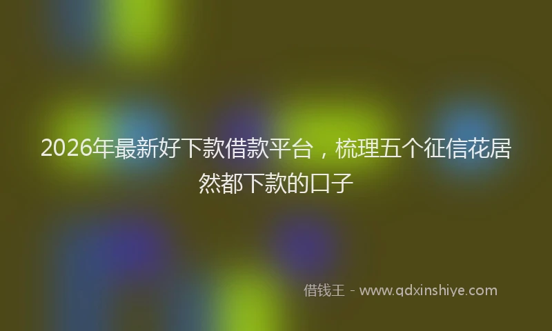 2026年最新好下款借款平台，梳理五个征信花居然都下款的口子