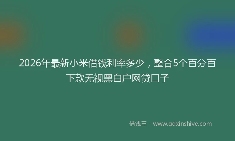 2026年最新小米借钱利率多少，整合5个百分百下款无视黑白户网贷口子