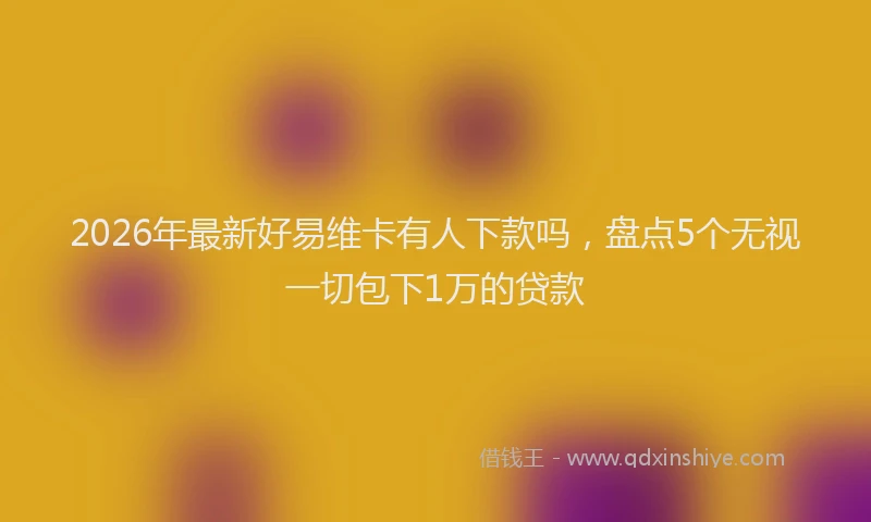 2026年最新好易维卡有人下款吗，盘点5个无视一切包下1万的贷款