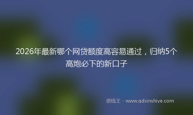 2026年最新哪个网贷额度高容易通过，归纳5个高炮必下的新口子