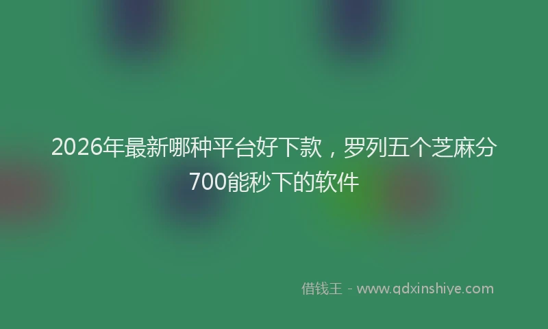 2026年最新哪种平台好下款,罗列五个芝麻分700能秒下的软件