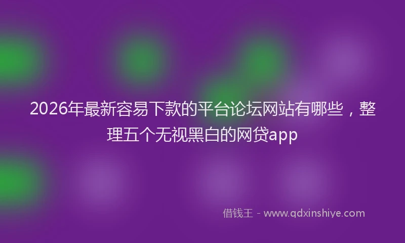 2026年最新容易下款的平台论坛网站有哪些，整理五个无视黑白的网贷app