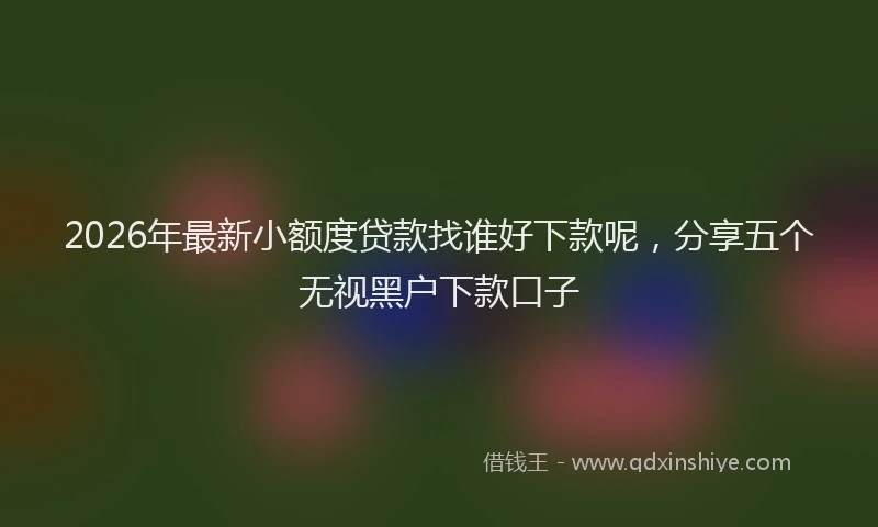 2026年最新小额度贷款找谁好下款呢，分享五个无视黑户下款口子