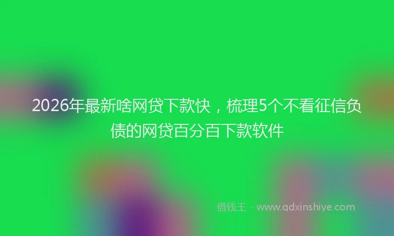2026年最新啥网贷下款快，梳理5个不看征信负债的网贷百分百下款软件