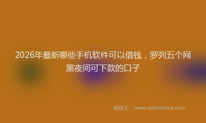 2026年最新哪些手机软件可以借钱，罗列五个网黑夜间可下款的口子