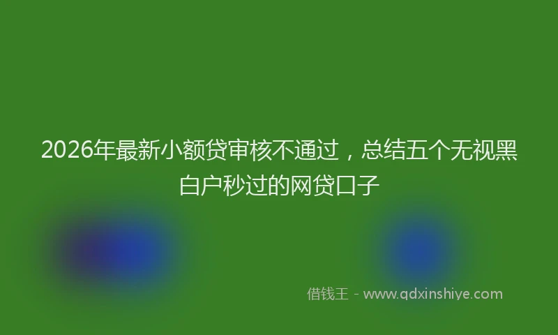 2026年最新小额贷审核不通过，总结五个无视黑白户秒过的网贷口子