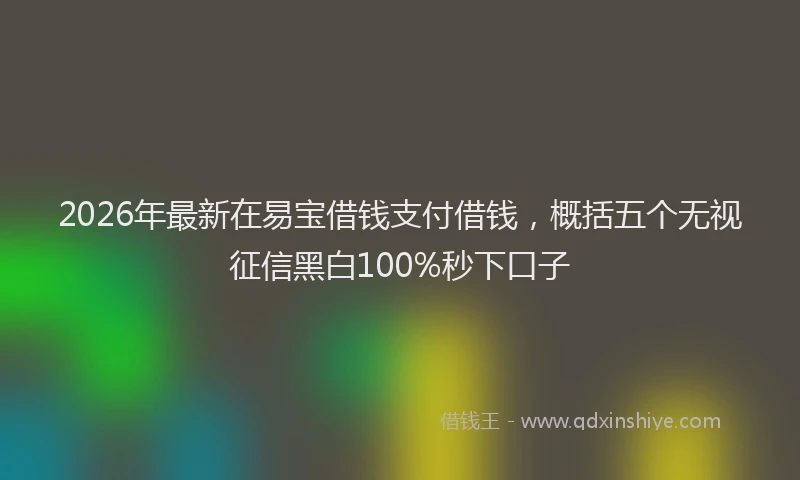 2026年最新在易宝借钱支付借钱，概括五个无视征信黑白100%秒下口子