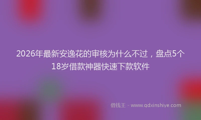 2026年最新安逸花的审核为什么不过，盘点5个18岁借款神器快速下款软件