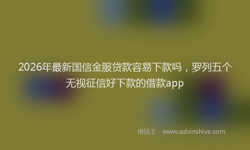 2026年最新国信金服贷款容易下款吗，罗列五个无视征信好下款的借款app