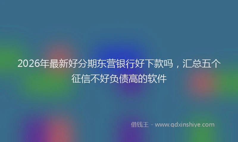 2026年最新好分期东营银行好下款吗，汇总五个征信不好负债高的软件