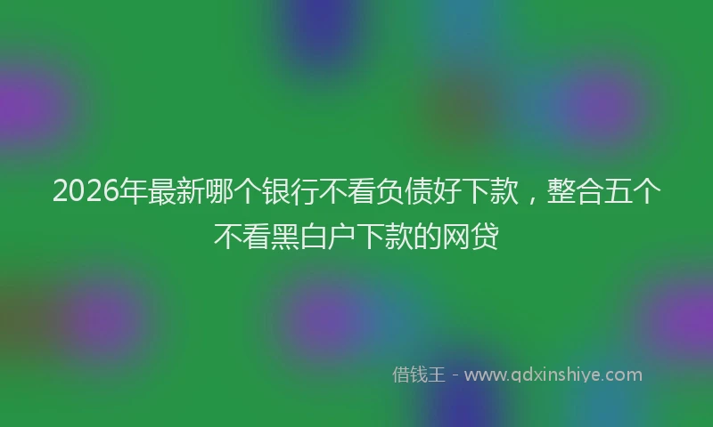 2026年最新哪个银行不看负债好下款,整合五个不看黑白户下款的网贷