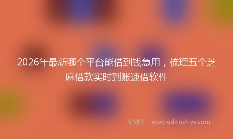 2026年最新哪个平台能借到钱急用，梳理五个芝麻借款实时到账速借软件
