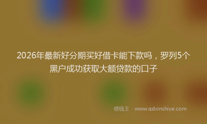 2026年最新好分期买好借卡能下款吗，罗列5个黑户成功获取大额贷款的口子