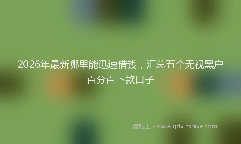 2026年最新哪里能迅速借钱,汇总五个无视黑户百分百下款口子