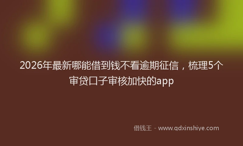 2026年最新哪能借到钱不看逾期征信,梳理5个审贷口子审核加快的app