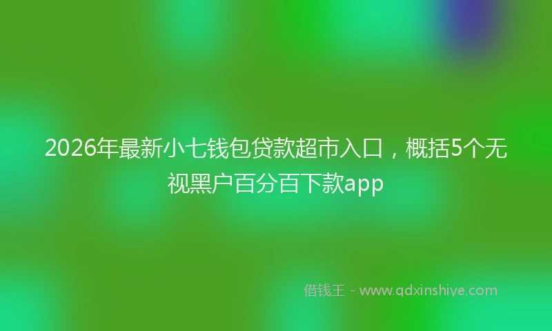 2026年最新小七钱包贷款超市入口，概括5个无视黑户百分百下款app
