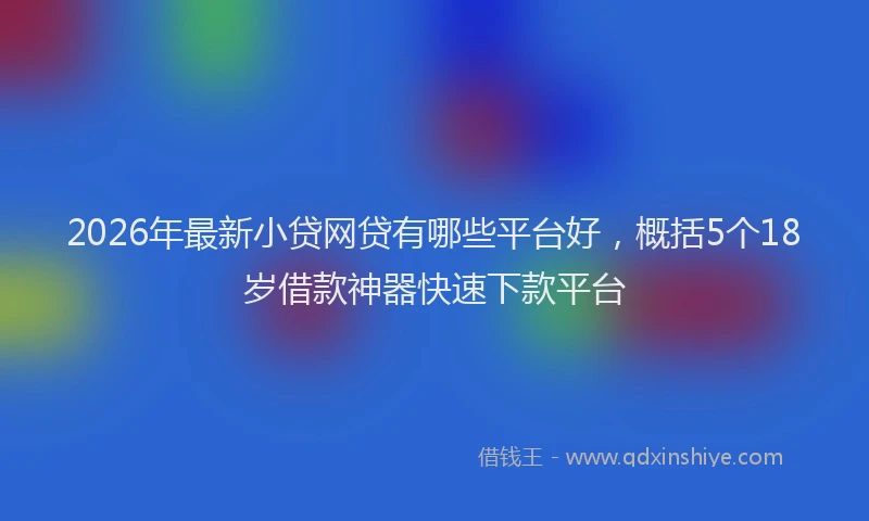 2026年最新小贷网贷有哪些平台好，概括5个18岁借款神器快速下款平台