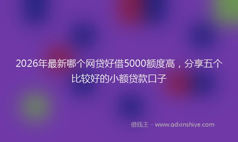 2026年最新哪个网贷好借5000额度高，分享五个比较好的小额贷款口子