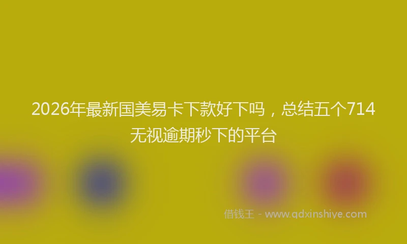 2026年最新国美易卡下款好下吗，总结五个714无视逾期秒下的平台
