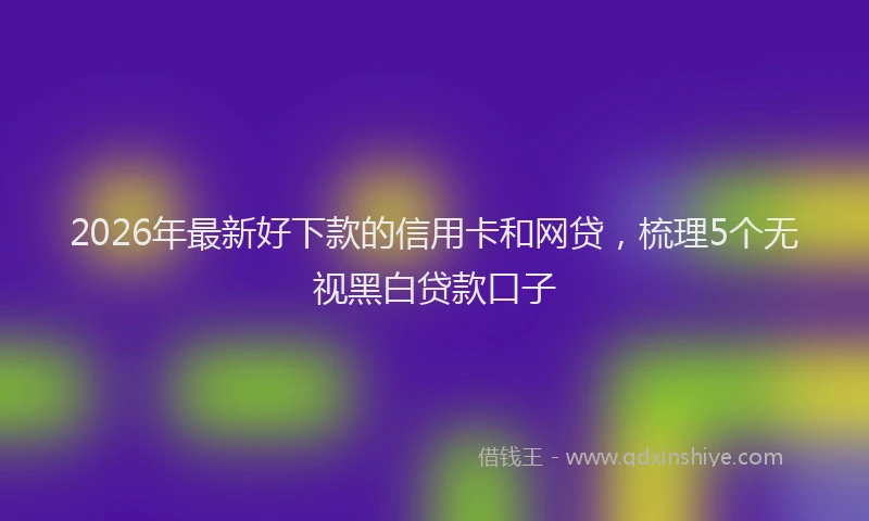 2026年最新好下款的信用卡和网贷，梳理5个无视黑白贷款口子