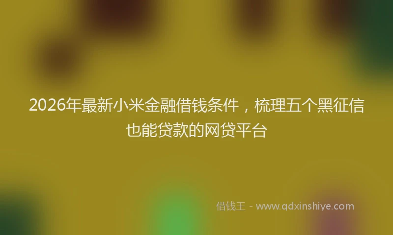 2026年最新小米金融借钱条件，梳理五个黑征信也能贷款的网贷平台