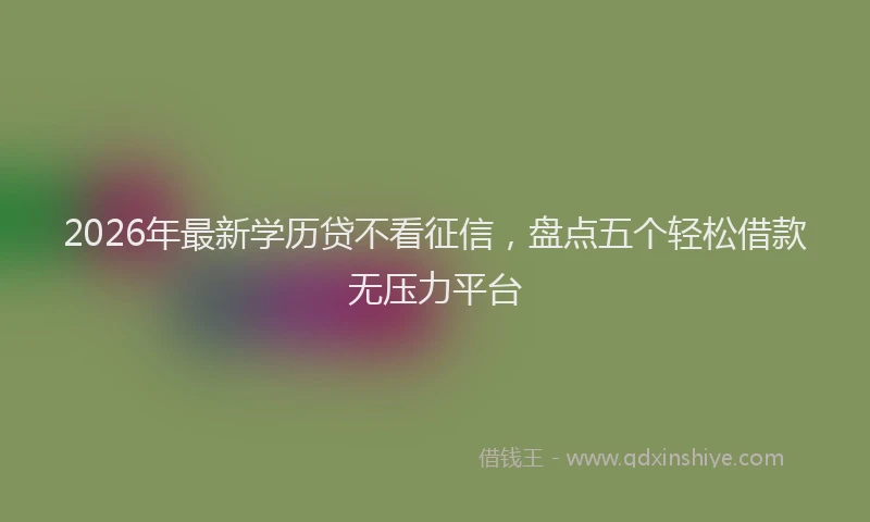 2026年最新学历贷不看征信，盘点五个轻松借款无压力平台