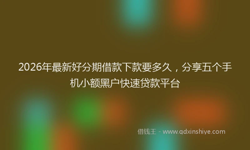2026年最新好分期借款下款要多久，分享五个手机小额黑户快速贷款平台